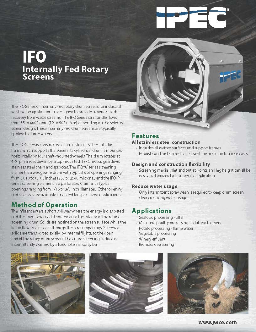 IFO Internally Fed Industrial Drum Screen