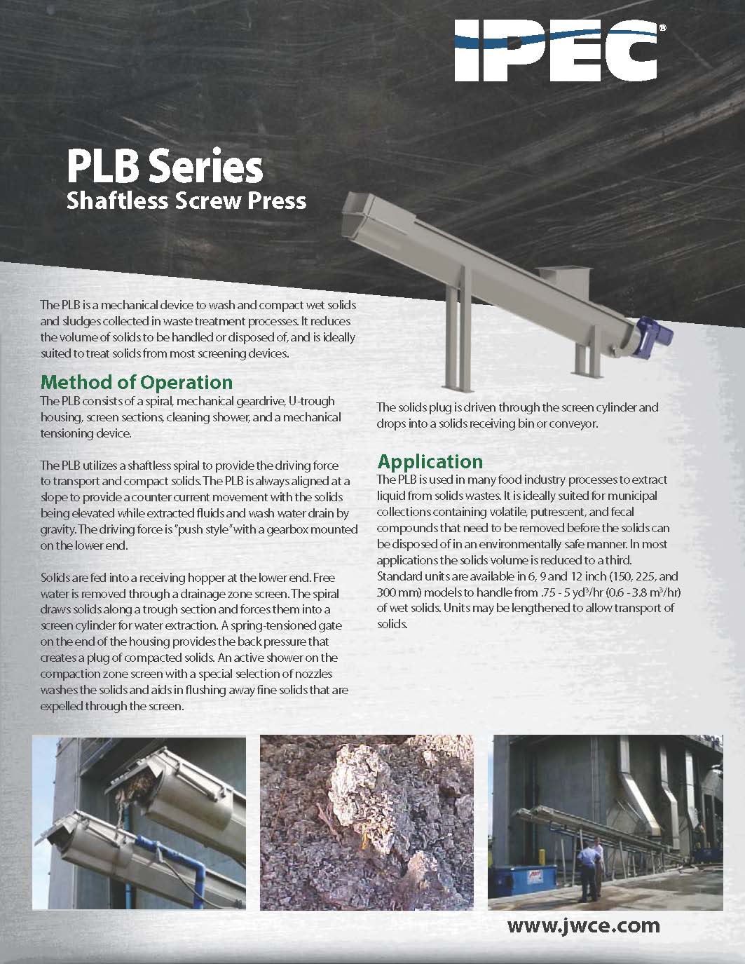 PLB Push-type Screw Conveyor Press