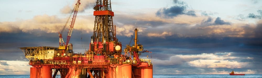 Oil rig out in the ocean