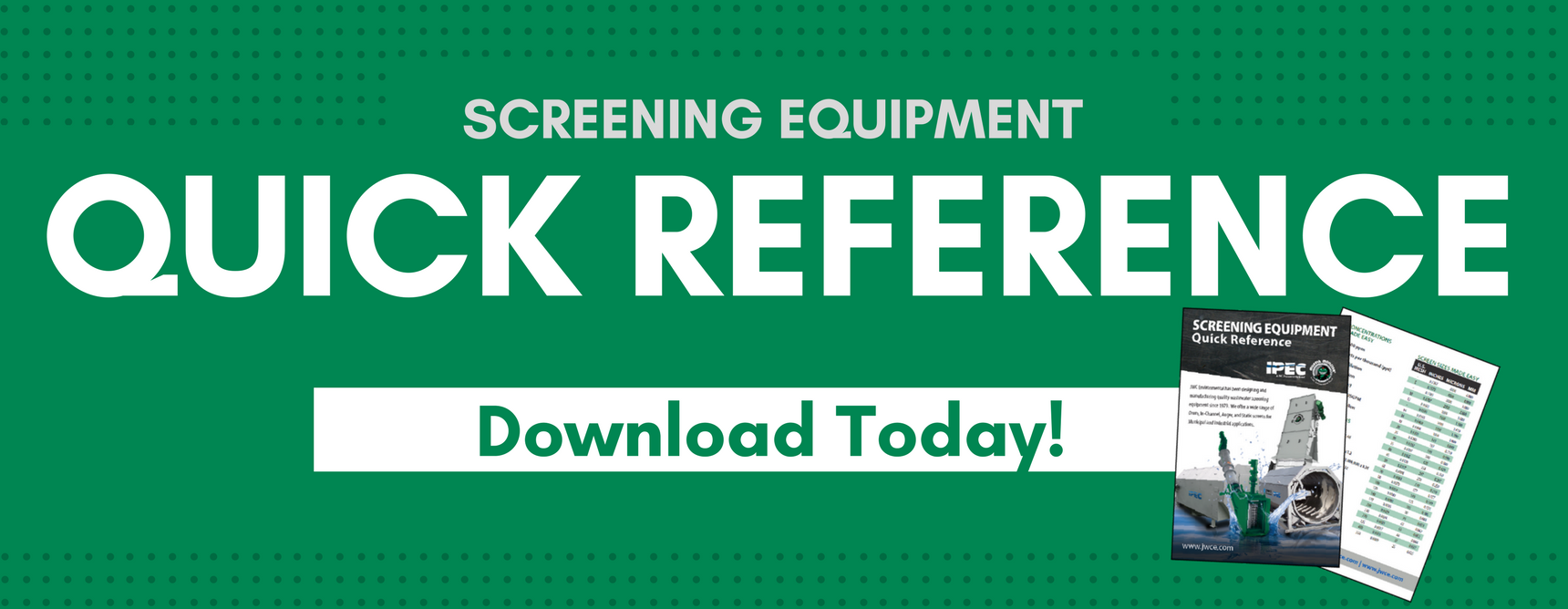 Quick Reference Screening Equipment Guide, Wastewater Screening Design