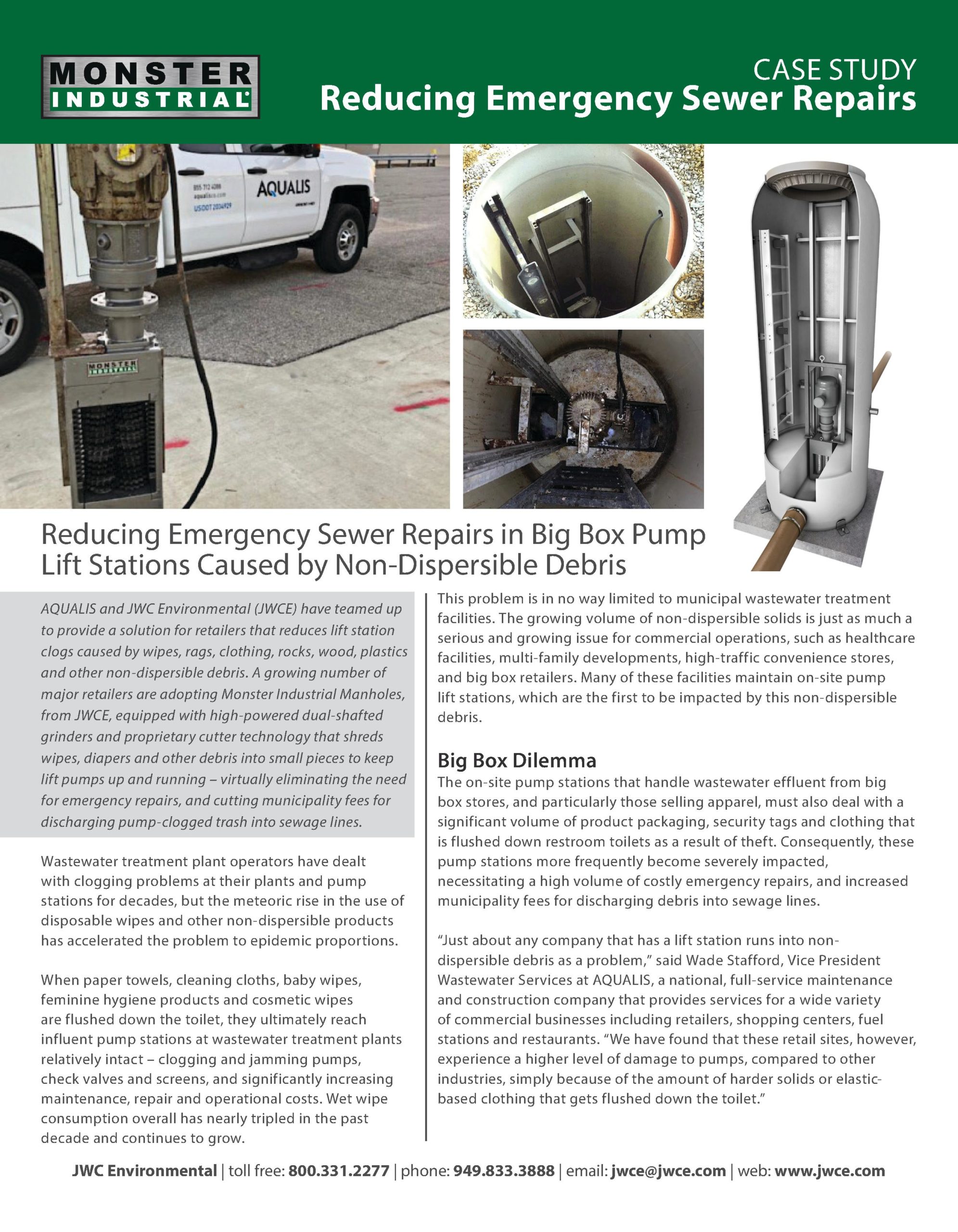 Reducing Emergency Sewer Repairs in Big Box Pump Lift Stations Caused by Non-Dispersible Debris