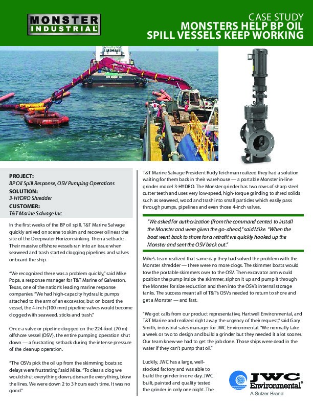 Case Study | Monsters Help BP Oil Spill Vessels Keep Working
