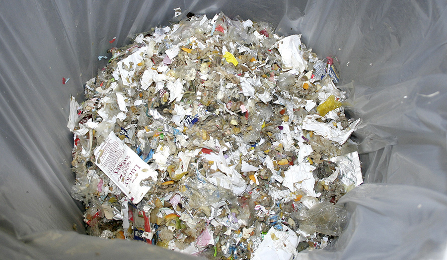 A variety of particles inside of a grinder